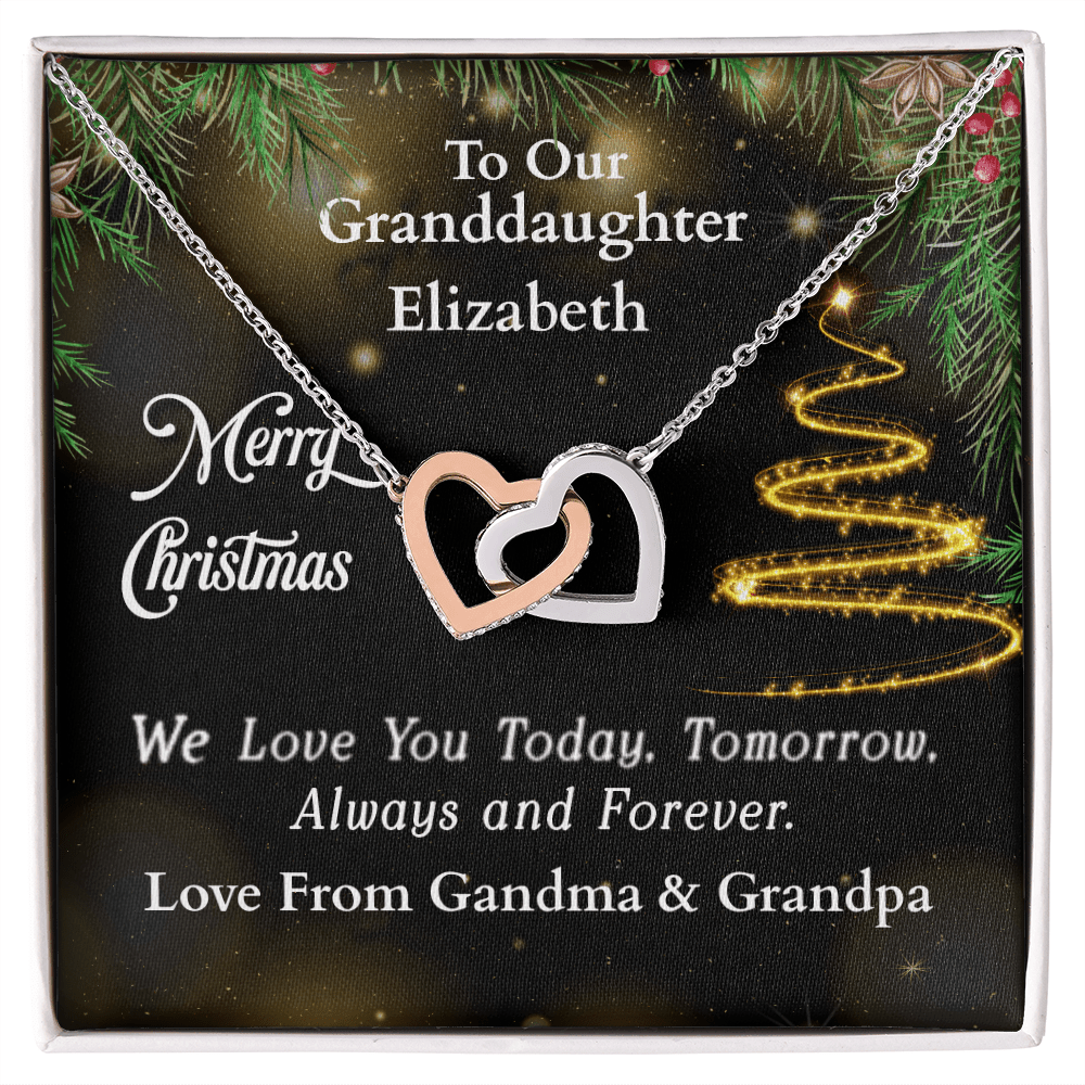 ShineOn-Fulfillment-Jewelry-14k-White-Gold-Finish-Interlocking-Hearts-Pendant-necklace-in-Standard-Gift-Box-Christmas-necklace-Gift-for-Granddaughter-with-Personalized-gift-box-card.
