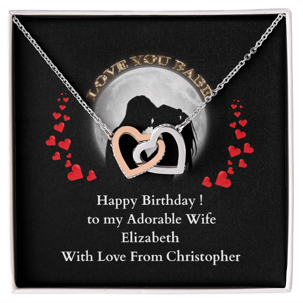 ShineOn-Fulfillment-Jewelry-14k-White-Gold-Finish-Interlocking-Hearts-Pendant-necklace-in-Standard-Gift-Box-Birthday-Necklace-for-Wife-with-Personalized-gift-box-card. 

