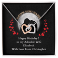 ShineOn-Fulfillment-Jewelry-14k-White-Gold-Finish-Interlocking-Hearts-Pendant-necklace-in-Standard-Gift-Box-Birthday-Necklace-for-Wife-with-Personalized-gift-box-card. 

