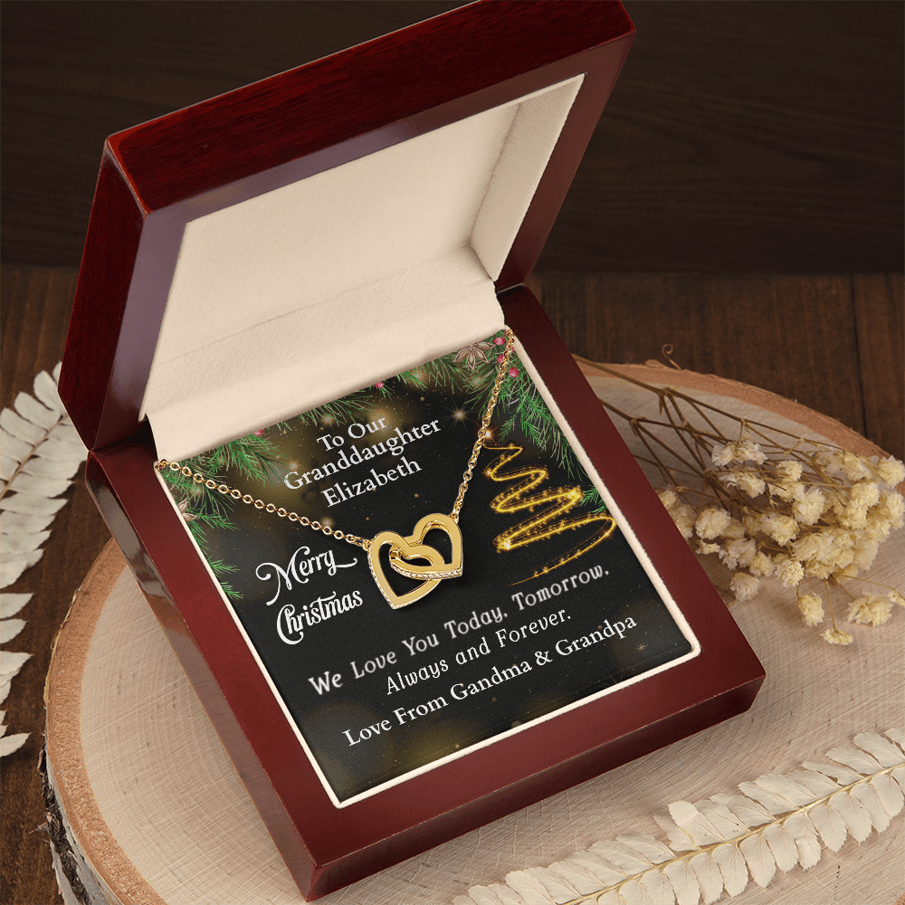 ShineOn-Fulfillment-Jewelry-18K-Yellow-Gold-Finish-Interlocking-Hearts-Pendant-necklace-in-Luxury-Gift-Box-Christmas-necklace-Gift-for-Granddaughter-with-Personalized-gift-box-card. 
