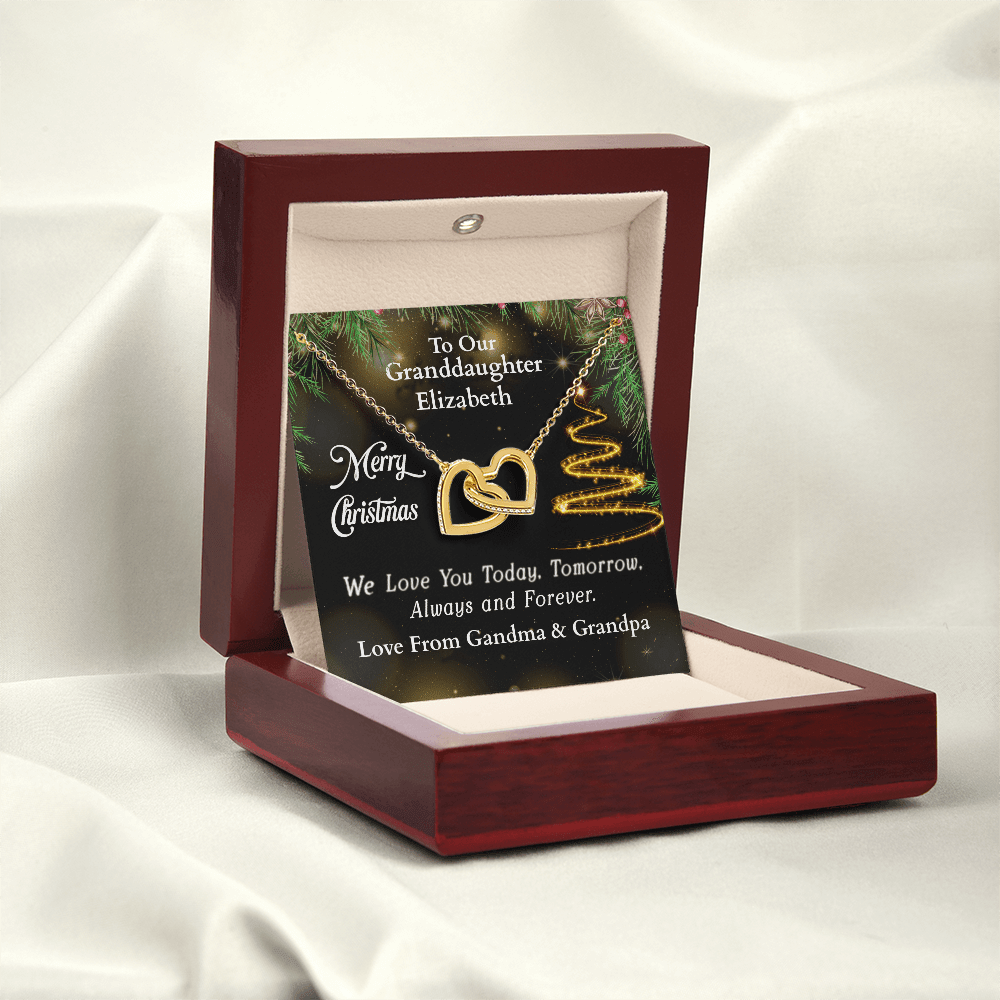 ShineOn-Fulfillment-Jewelry-18K-Yellow-Gold-Finish-Interlocking-Hearts-Pendant-necklace-in-Luxury-Gift-Box-Christmas-necklace-Gift-for-Granddaughter-with-Personalized-gift-box-card. 
