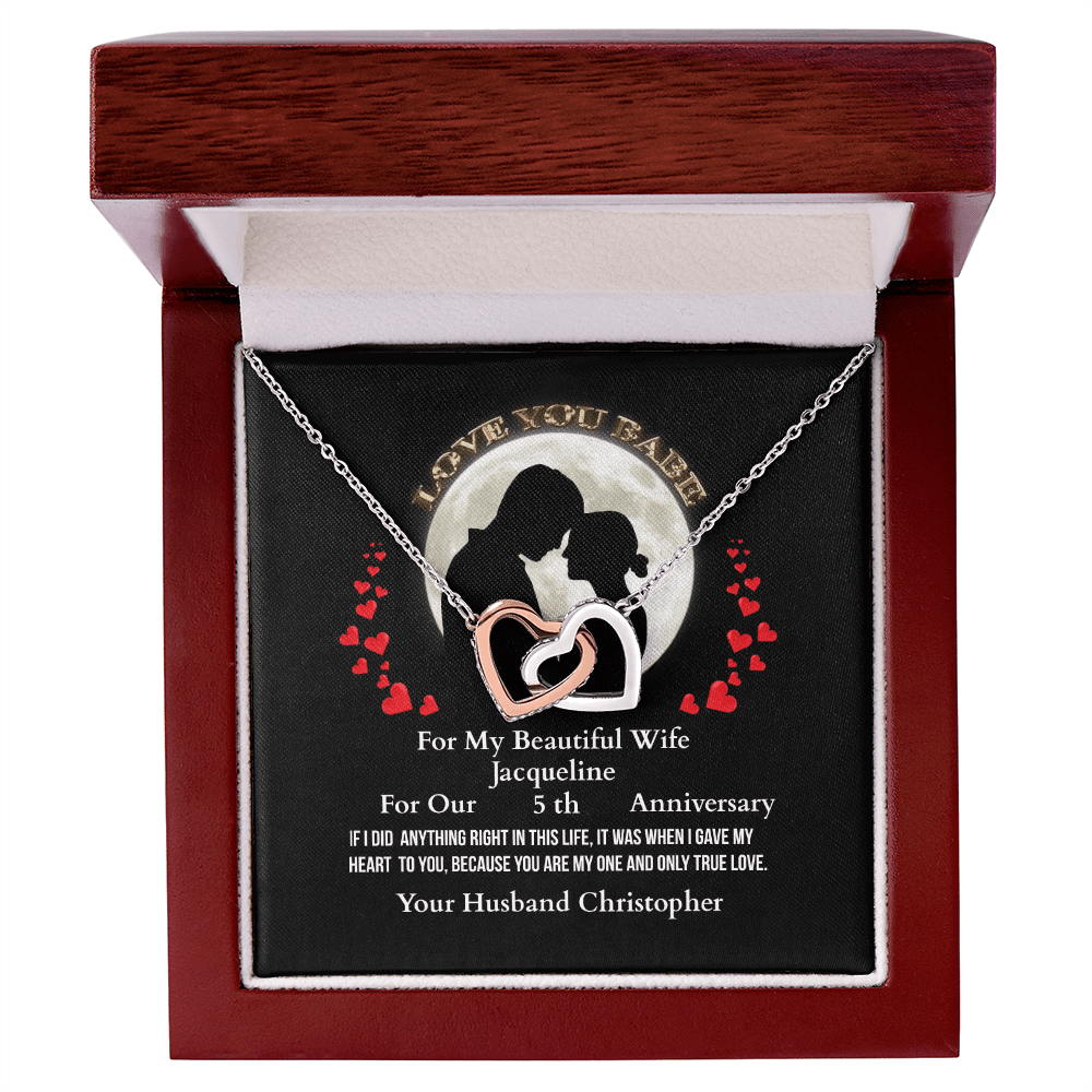 ShineOn-Fulfillment-Jewelry-14k White Gold Finish-Interlocking-hearts-Pendant-Necklace-in-Luxury-Box-Anniversary-Necklace-Gift-for-Wife. 