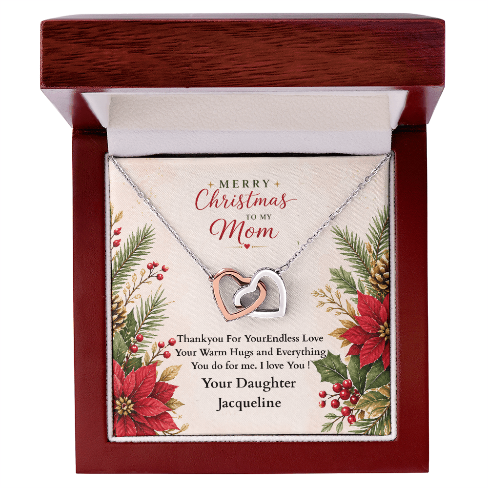 ShineOn-Fulfillment-Jewelry-14k-White-Gold-Finish-Interlocking-Hearts-pendant-necklace-in-Luxury-Gift-Box-Christmas-necklace-gift-for-Mom-with-personalized-gift- box-card.

