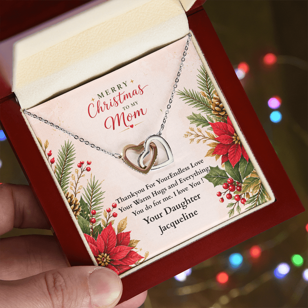 ShineOn-Fulfillment-Jewelry-14k-White-Gold-Finish-Interlocking-Hearts-pendant-necklace-in-Luxury-Gift-Box-Christmas-necklace-gift-for-Mom-with-personalized-gift- box-card.

