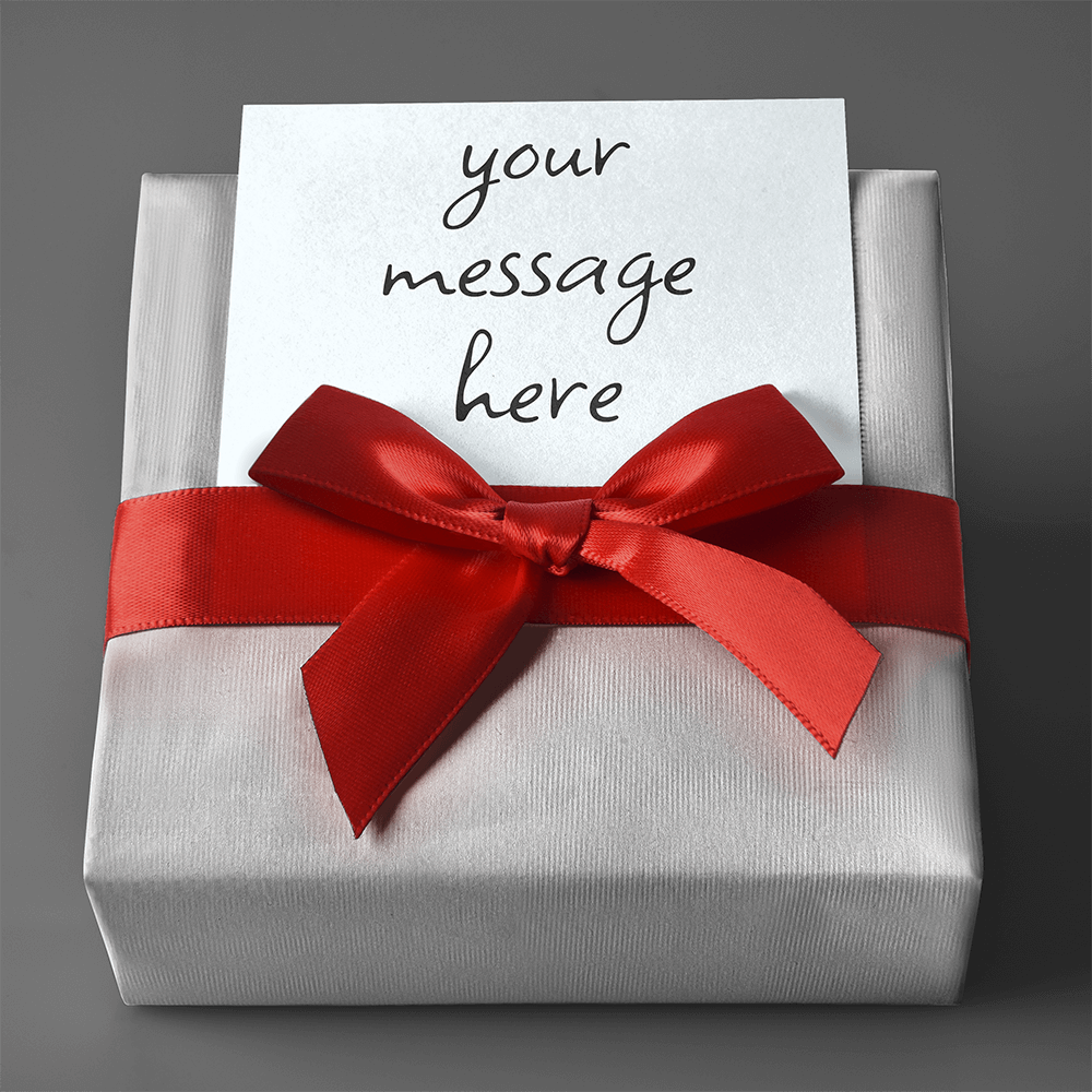 shine-on-fulfillment- gift -wrapped -package- with message attached.