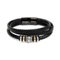 Men-Leather-Bracelet- on- white- back -ground.
