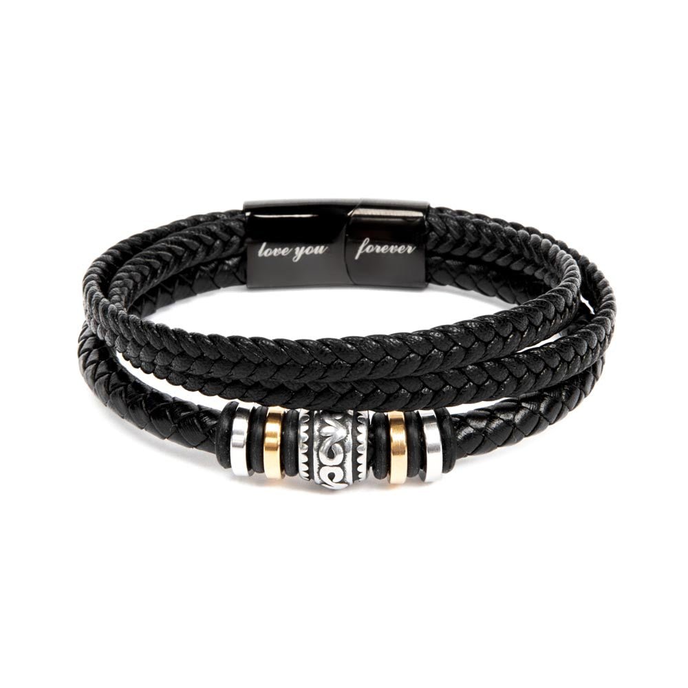 ShineOn-Fulfillment-Jewelry-Mens-leather-Bracelet-Birthday-Gift-for-Dad-from-his-children.