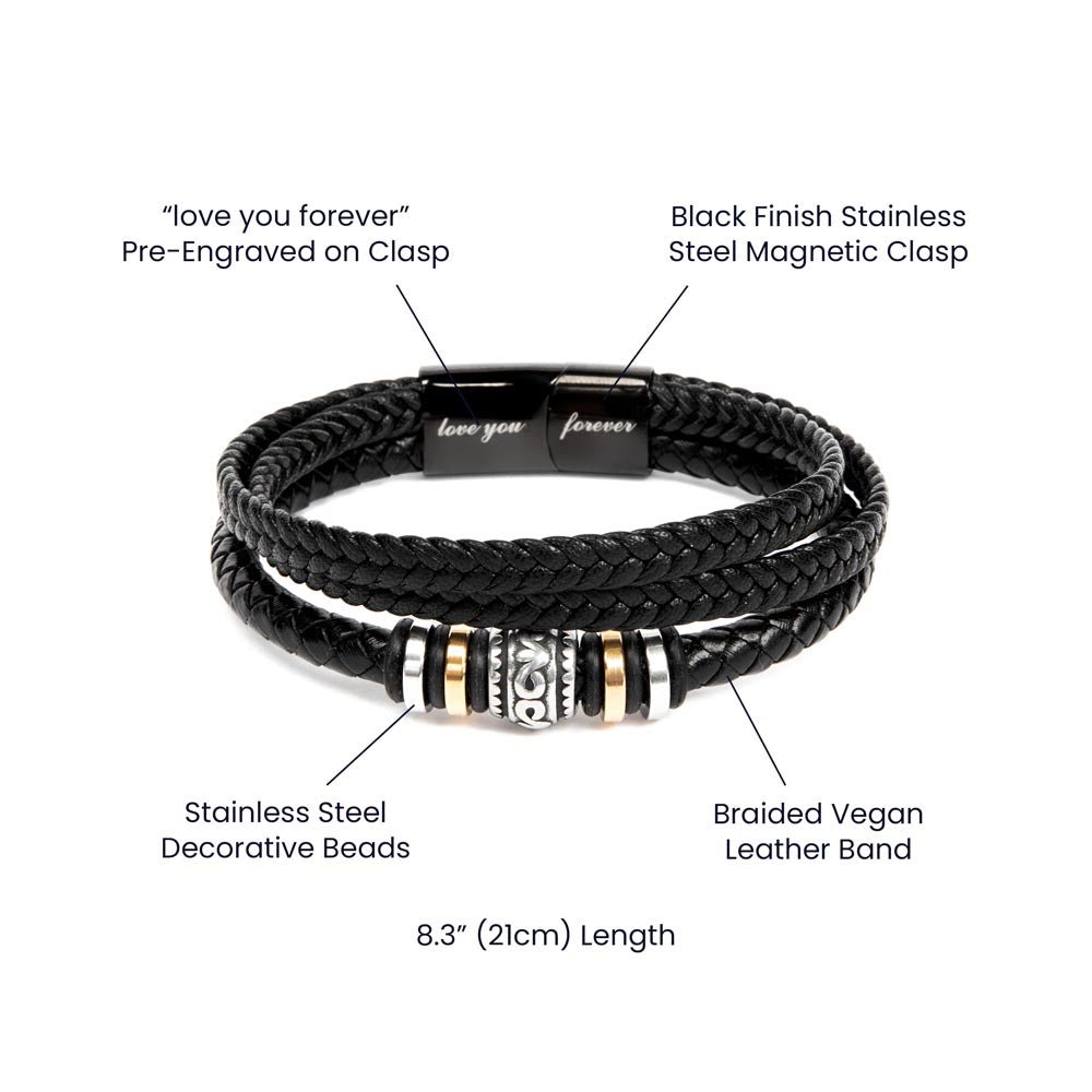 ShineOn-Fulfillment-Jewelry-Mens-leather-Bracelet-Birthday-Gift-for-Dad-from-his-children.
