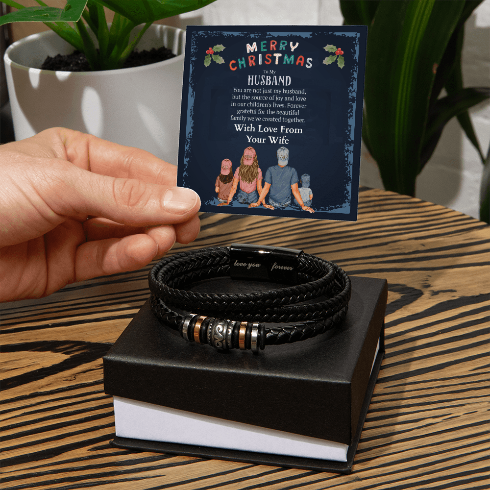 ShineOn-Fulfillment-Jewelry-Mens-leather-Bracelet-in-Two-Tone-Gift-Box-Leather-bracelet-Christmas-Gift-for-Husband-from-Wife.