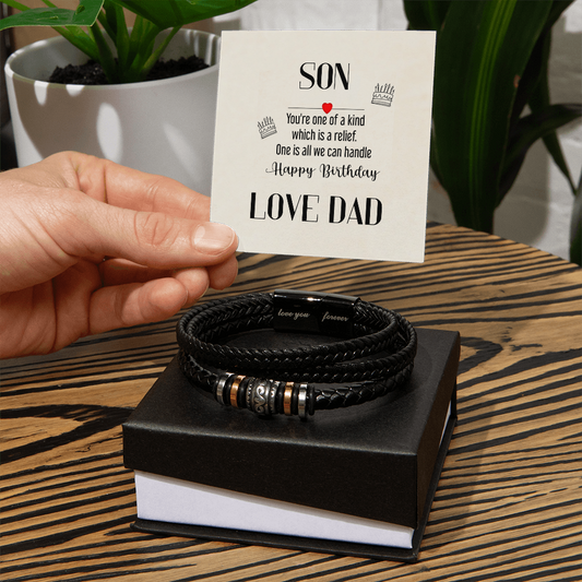 ShineOn-Fulfillment-Jewelry-Mens-Leather-bracelet-in-Two-Tone-Gift-box-Leather-bracelet-birthday-Gift-for-Son-From-Dad
