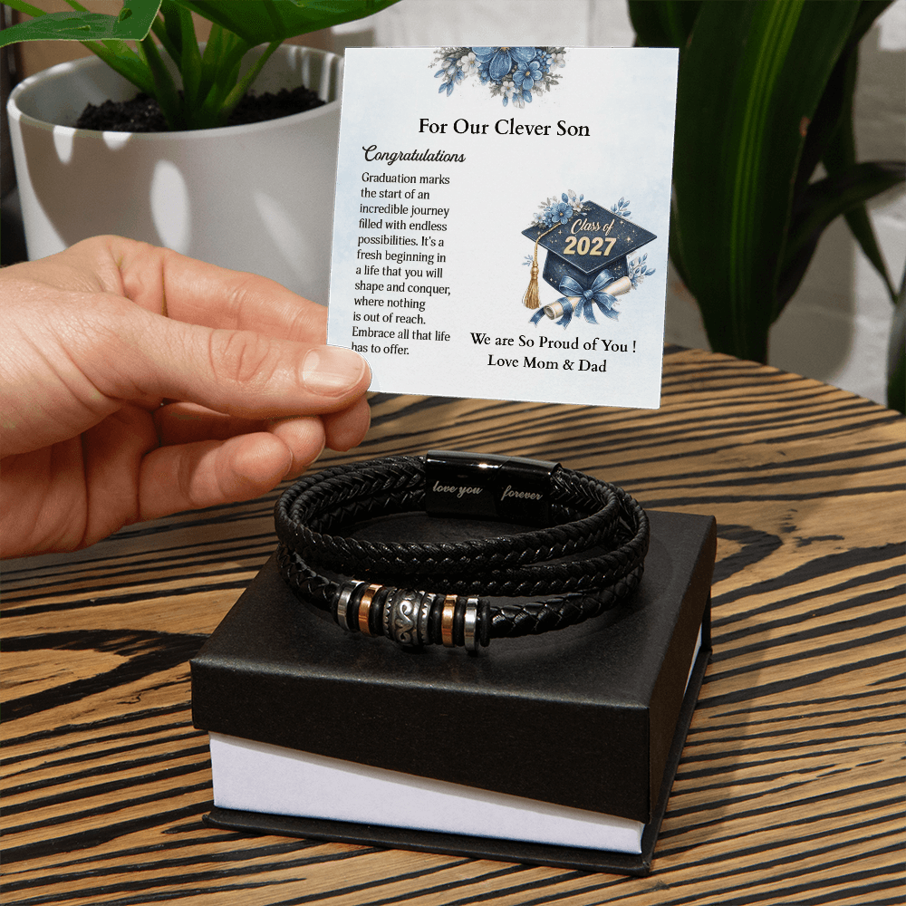 ShineOn-Fulfillment-Jewelry-Mens-leather-Bracelet-in-Two-Tone-Gift-Box-Leather-bracelet-Graduation-Gift-for-Son-from-Parents.
