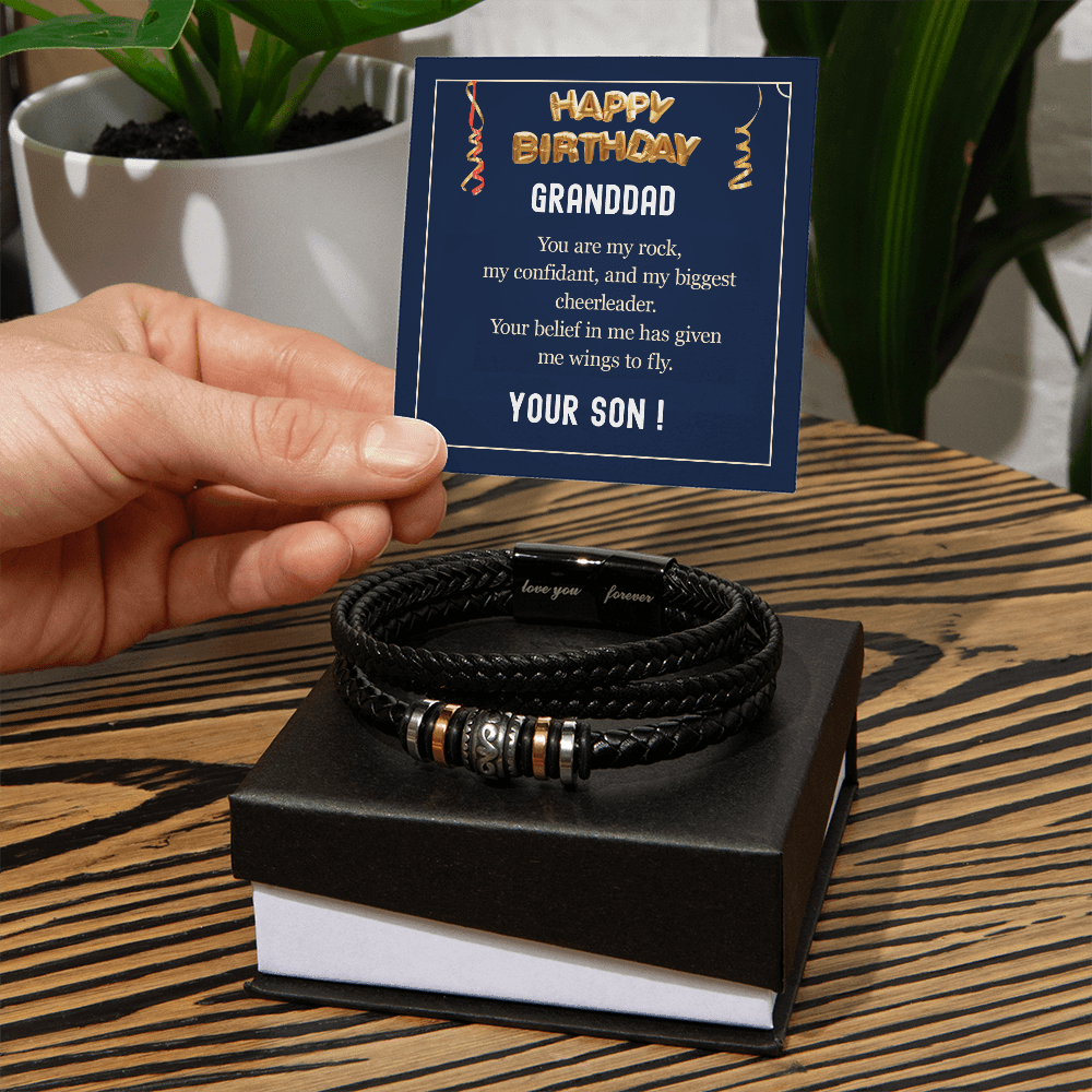ShineOn-Fulfillment-Jewelry-Mens-Leather-bracelet-in-Two-Tone-Gift-box-Leather-bracelet-Birthday-Gift-for-Grandfather.