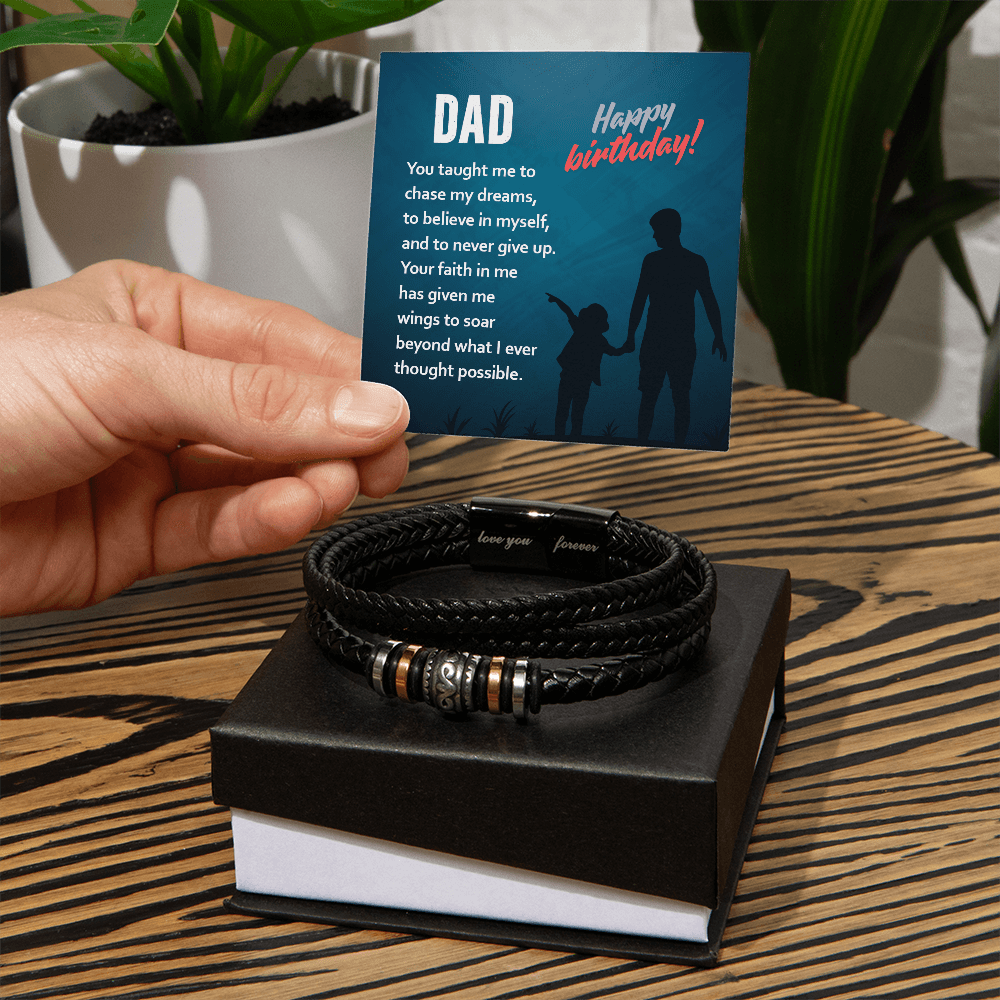 ShineOn-Fulfillment-Jewelry-Mens-leather-Bracelet-in-Two-Tone-Gift-Box-Leather-bracelet-birthday-Gift-for-Dad-from-his-children.