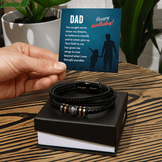 ShineOn-Fulfillment-Jewelry-Mens-leather-Bracelet-in-Two-Tone-Gift-Box-Leather-bracelet-birthday-Gift-for-Dad-from-his-children.