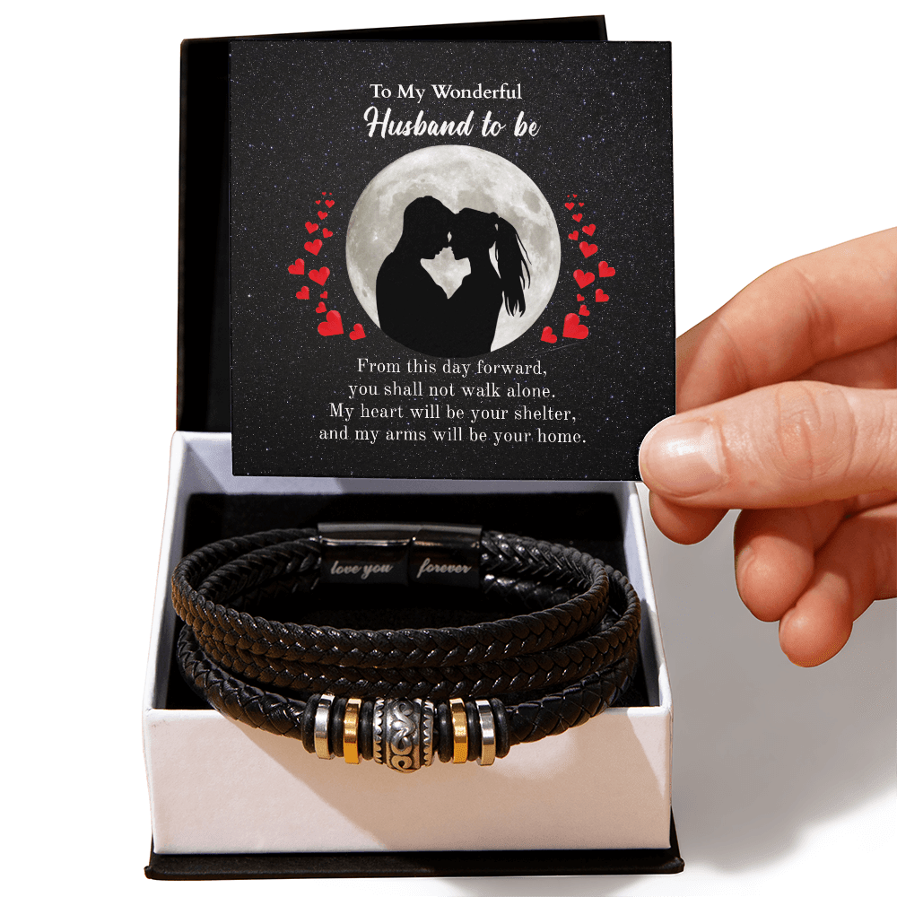ShineOn-Fulfillment-Jewelry-Mens-leather-Bracelet-in-Two-Tone-Gift-Box-Wedding-gift-for-Groom-from-Bride.


