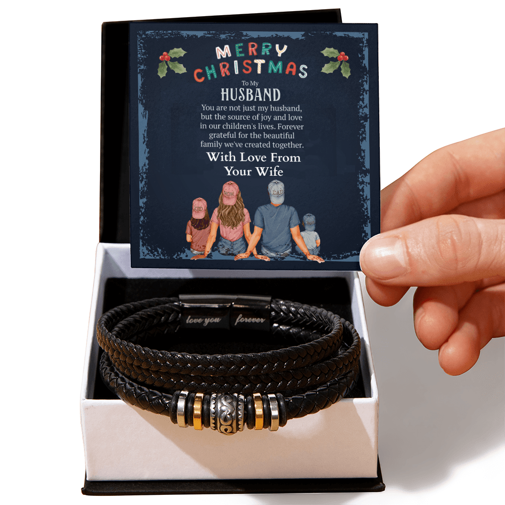 ShineOn-Fulfillment-Jewelry-Mens-leather-Bracelet-in-Two-Tone-Gift-Box-Leather-bracelet-Christmas-Gift-for-Husband-from-Wife.