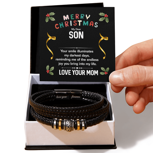 ShineOn-Fulfillment-Jewelry-Mens-leather-Bracelet-in-Two-Tone-Gift-Box-Leather-bracelet-Christmas-Gift-for-Son-from-Mom. 