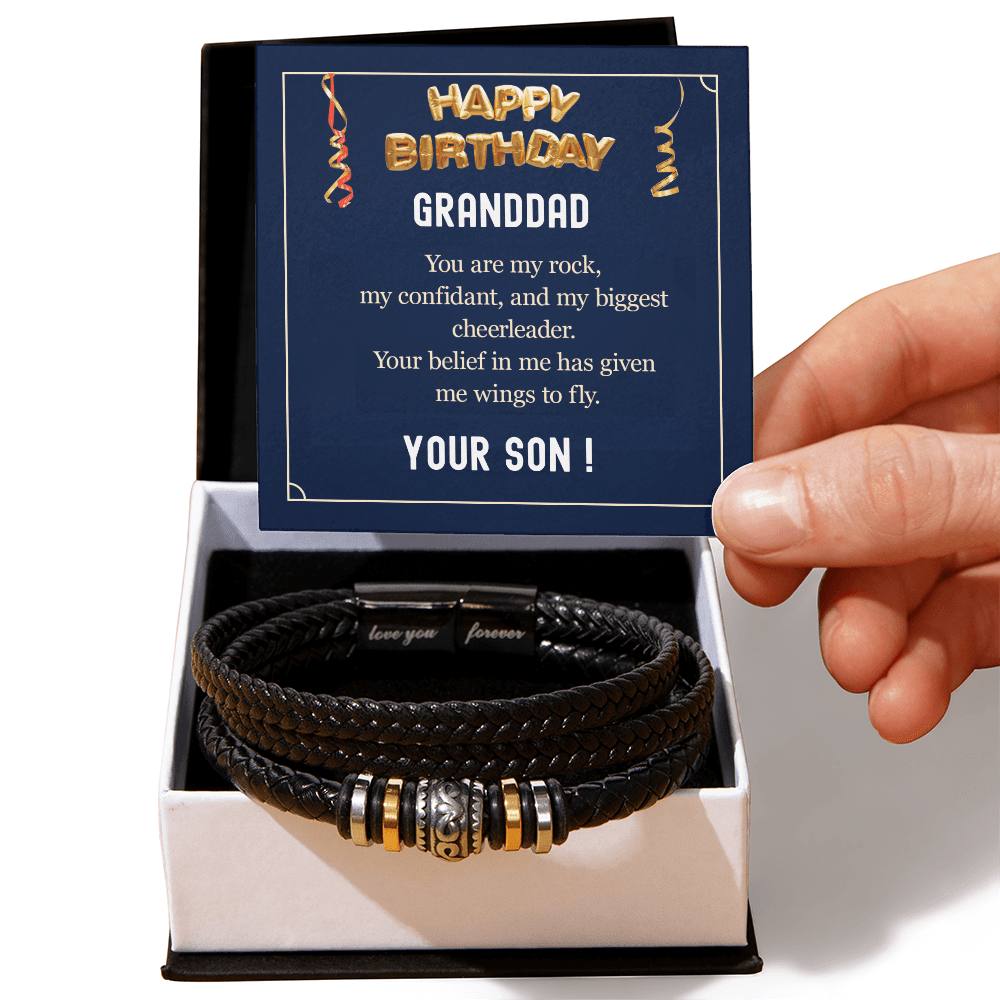 ShineOn-Fulfillment-Jewelry-Mens-Leather-bracelet-in-Two-Tone-Gift-box-Leather-bracelet-Birthday-Gift-for-Grandfather.