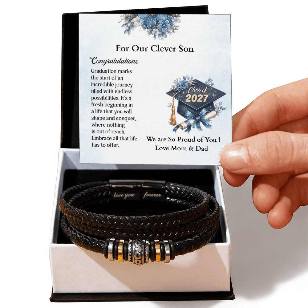 ShineOn-Fulfillment-Jewelry-Mens-leather-Bracelet-in-Two-Tone-Gift-Box-Leather-bracelet-Graduation-Gift-for-Son-from-Parents.
