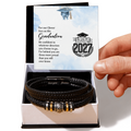 ShineOn-Fulfillment-Jewelry-Mens-leather-Bracelet-in-Two-Tone-Gift-Box-Leather-bracelet-Graduation-Gift-for-Son
