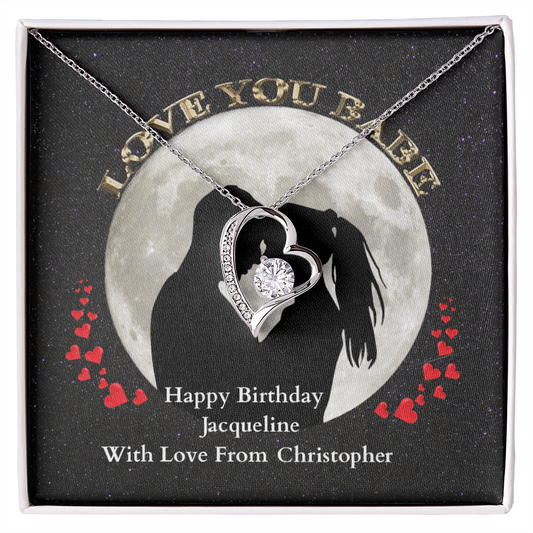 Forever Love Heart Necklace Birthday Gift for Girlfriend/Wife/Lover