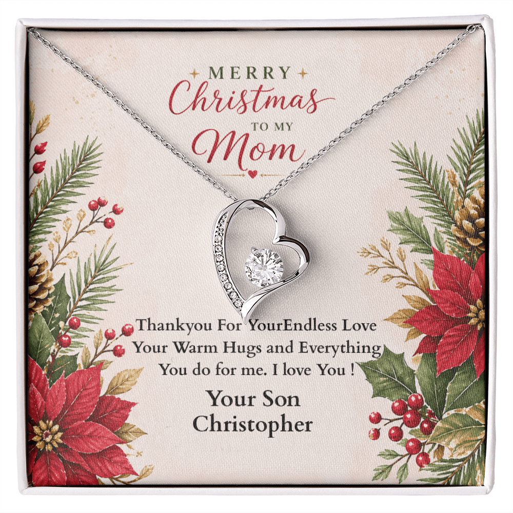 ShineOn-Fulfillment-Jewelry-14k-White-Gold-Finish-Heart-pendant-necklace-in-Standard-Gift-Box-Christmas-necklace-gift-for-Mom-with-personalized-gift- box-card.