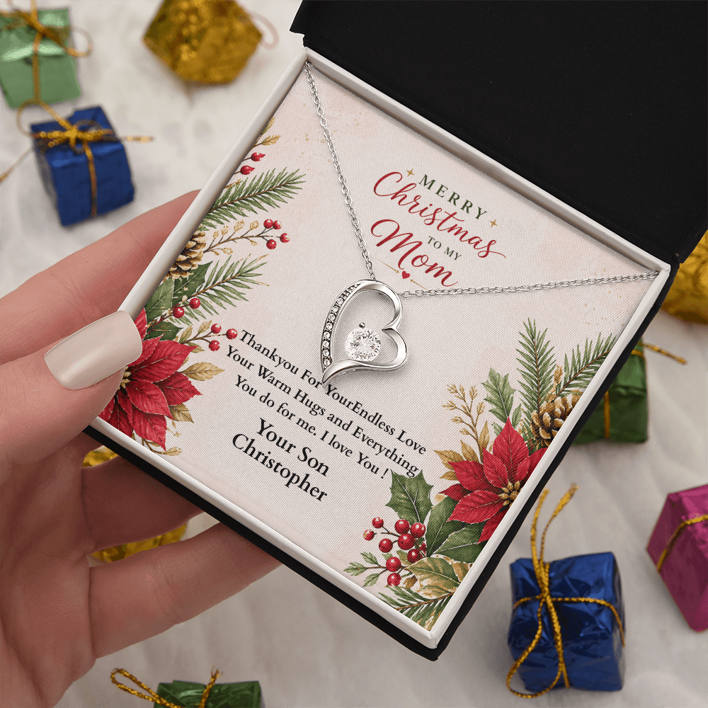 ShineOn-Fulfillment-Jewelry-14k-White-Gold-Finish-Heart-pendant-necklace-in-Standard-Gift-Box-Christmas-necklace-gift-for-Mom-with-personalized-gift- box-card.