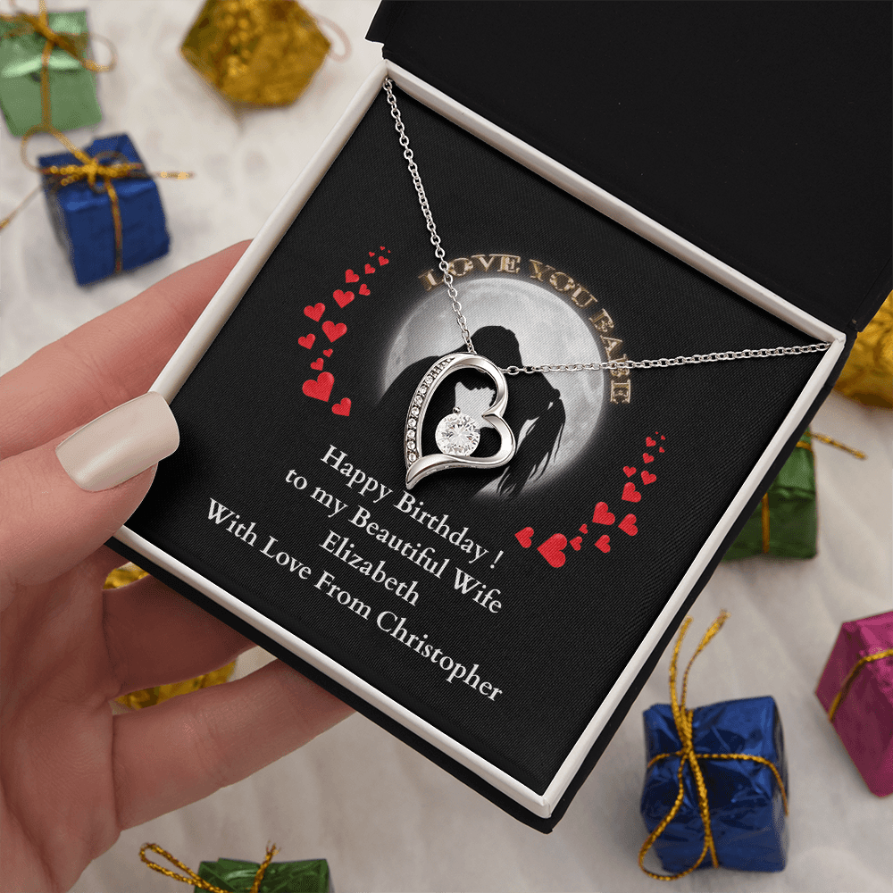 ShineOn-Fulfillment-Jewelry-14k-White-Gold-Finish-Heart-pendant-necklace-in-Standard-Gift-Box-Birthday-necklace-gift-for-Wife-with-personalized-gift- box-card.

