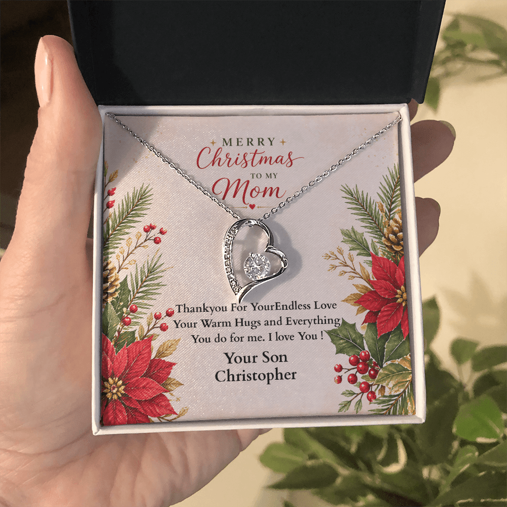 ShineOn-Fulfillment-Jewelry-14k-White-Gold-Finish-Heart-pendant-necklace-in-Standard-Gift-Box-Christmas-necklace-gift-for-Mom-with-personalized-gift- box-card.