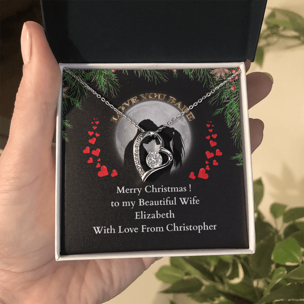 ShineOn-Fulfillment-Jewelry-14k-White-Gold-Finish-Heart-pendant-necklace-in-Standard-Gift-Box-Christmas-necklace-gift-for-Wife-with-personalized-gift- box-card.

