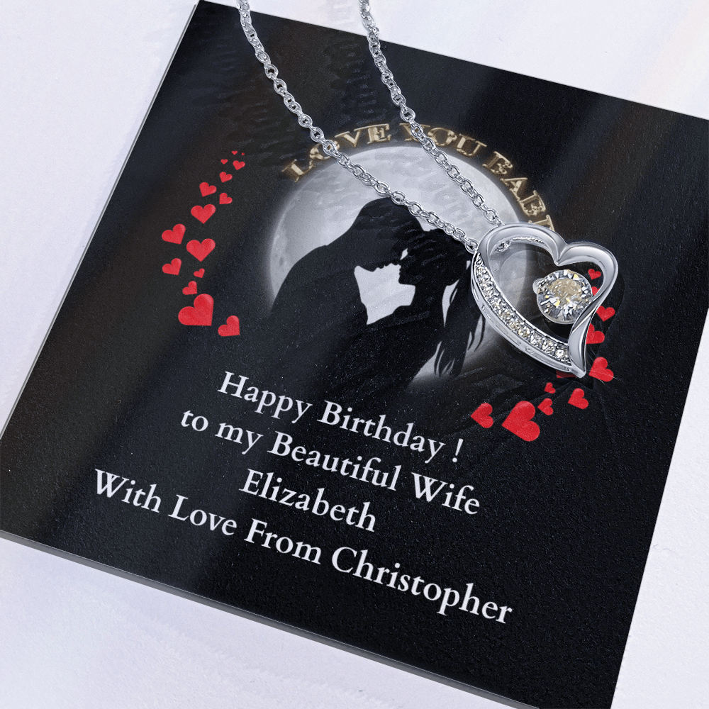 ShineOn-Fulfillment-Jewelry-14k-White-Gold-Finish-Heart-pendant-necklace-in-Standard-Gift-Box-Birthday-necklace-gift-for-Wife-with-personalized-gift- box-card.

