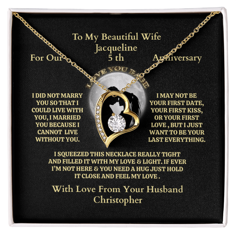 ShineOn-Fulfillment-Jewelry-18k-Yellow-Gold-Finish-Forever Love Heart Pendant Necklace-in-Standard-Gift-Box-Anniversary-Necklace-Gift-For-Wife.
