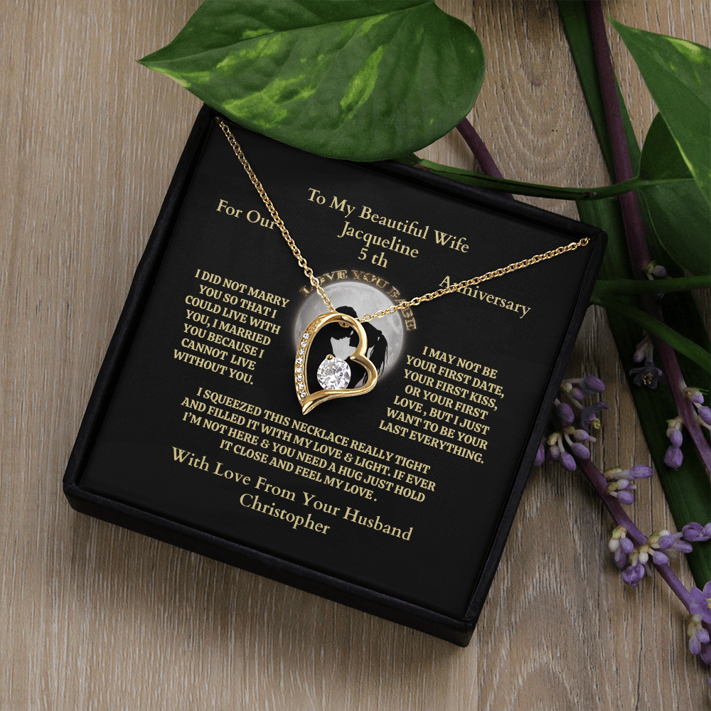 ShineOn-Fulfillment-Jewelry-18k-Yellow-Gold-Finish-Forever Love Heart Pendant Necklace-in-Standard-Gift-Box-Anniversary-Necklace-Gift-For-Wife.