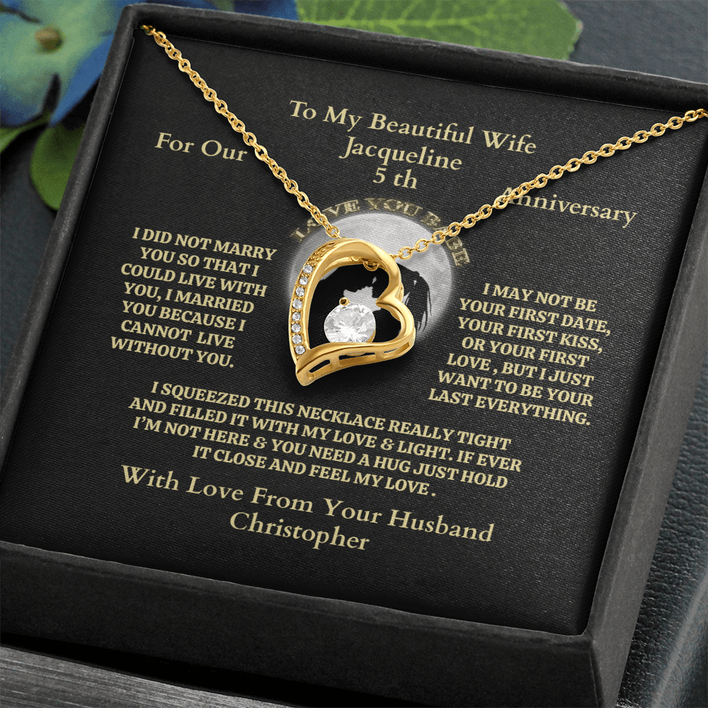 ShineOn-Fulfillment-Jewelry-18k-Yellow-Gold-Finish-Forever Love Heart Pendant Necklace-in-Standard-Gift-Box-Anniversary-Necklace-Gift-For-Wife.