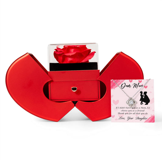 ShineOn-Fulfillment-Jewelry-14k-White-Gold-Finish-Forever-Love-Knot-Pendant-Necklace-in-Red-Heart-Rose-Gift-Box- Mothers-day-necklace-for-Mom-from Daughter.        
