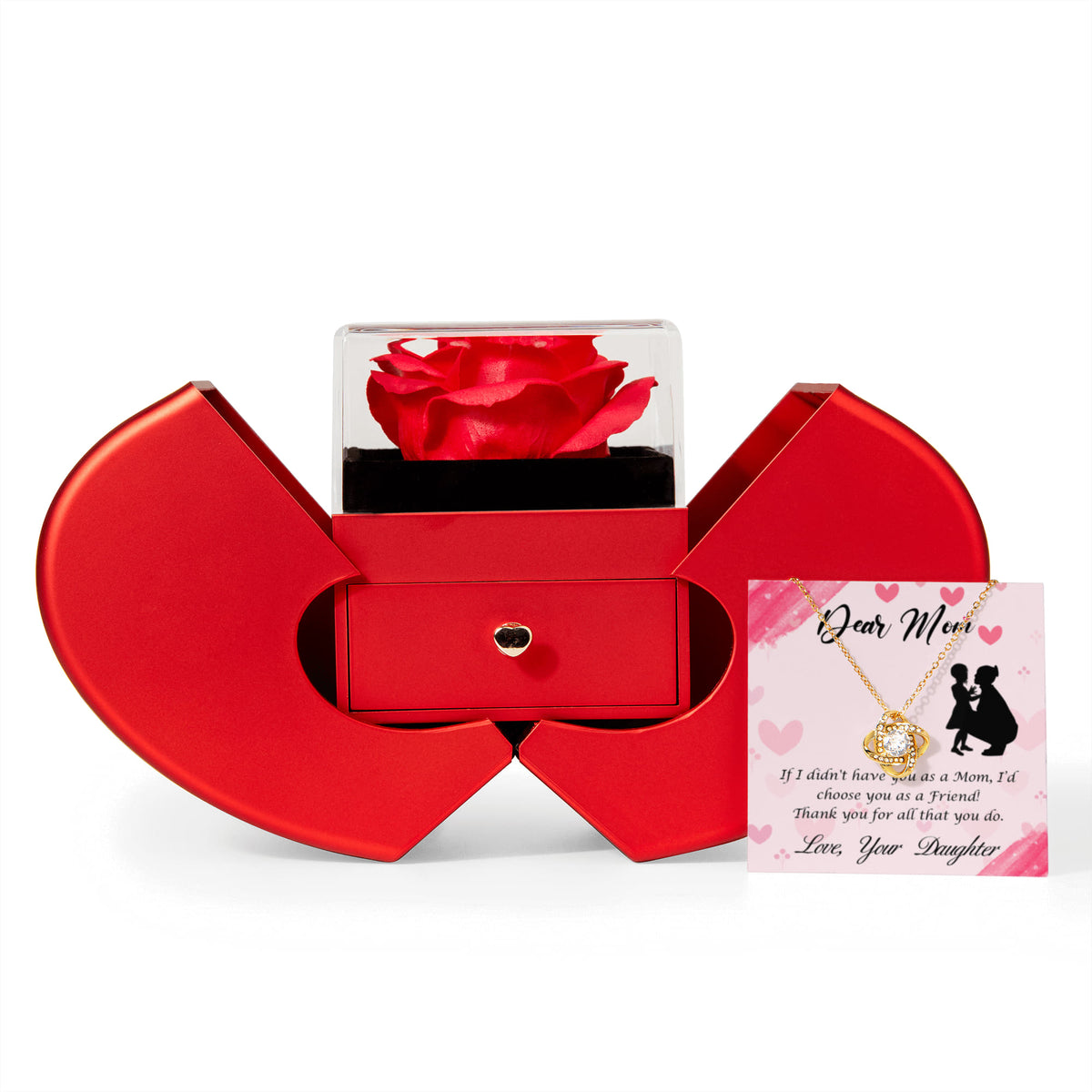 ShineOn-Fulfillment-Jewelry-18k-Yellow-Gold-Finish-Forever-Love-Knot-Pendant-Necklace-in- Red-Heart-Rose-Gift-Box- Mothers-day-necklace-for-Mom-from Daughter. 