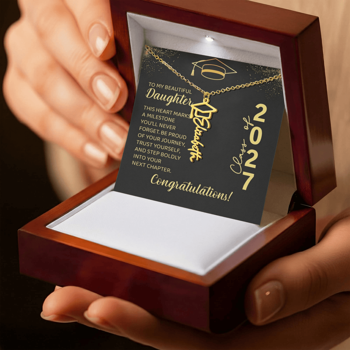 ShineOn-Fulfillment-Jewelry-18K-Yellow-Gold-Finish-Graduation-cap-Name-necklace-in-Luxury-gift-box- with-Led-Graduation-necklace-gift-for-Daughter. 