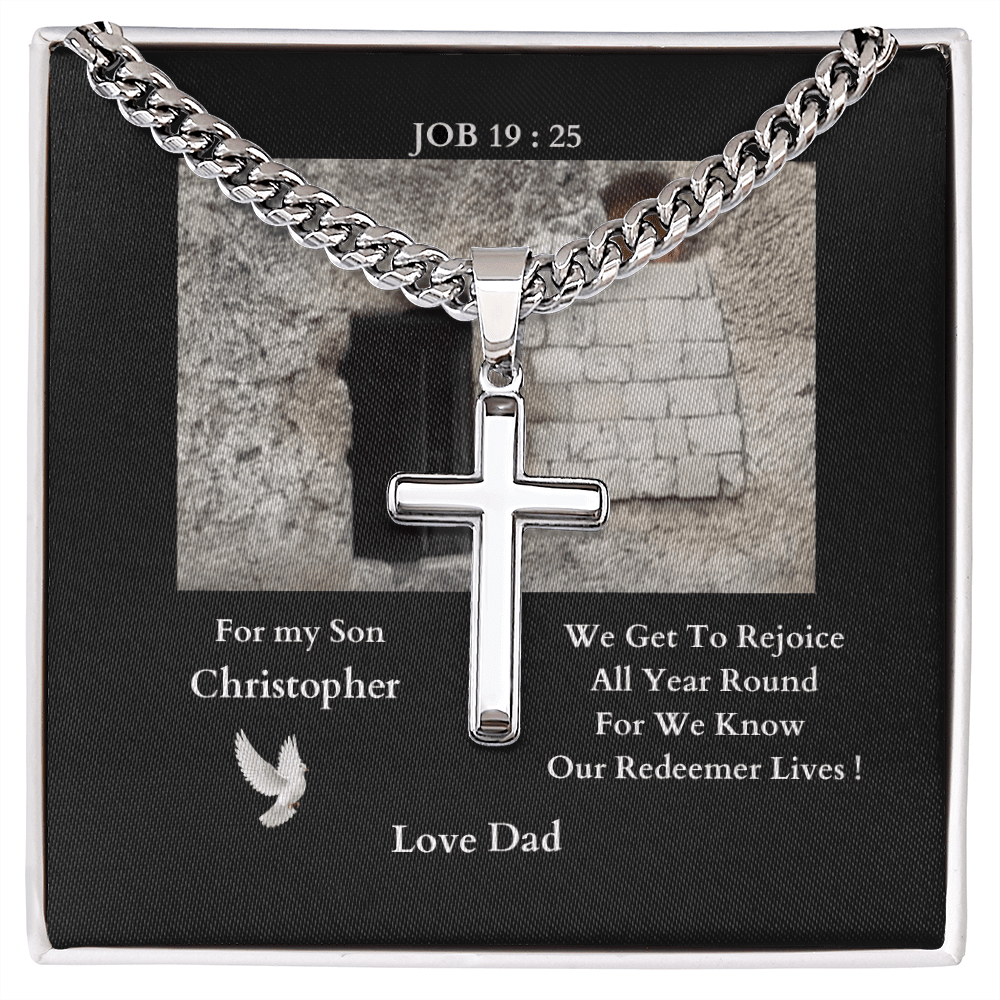 ShineOn-Fulfillment-Jewelry- Standard-Box- Polished-Stainless-Steel-Christian-Cross-Necklace-gift-for-Son-from-dad-or-Mom.
