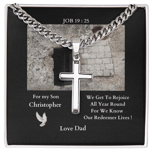 ShineOn-Fulfillment-Jewelry- Standard-Box- Polished-Stainless-Steel-Christian-Cross-Necklace-gift-for-Son-from-dad-or-Mom.
