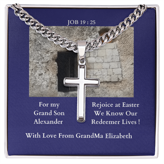 ShineOn-Fulfillment-Jewelry- Standard-Box- Polished-Stainless-Steel-Christian-Cross-Necklace-for-Grand-Son