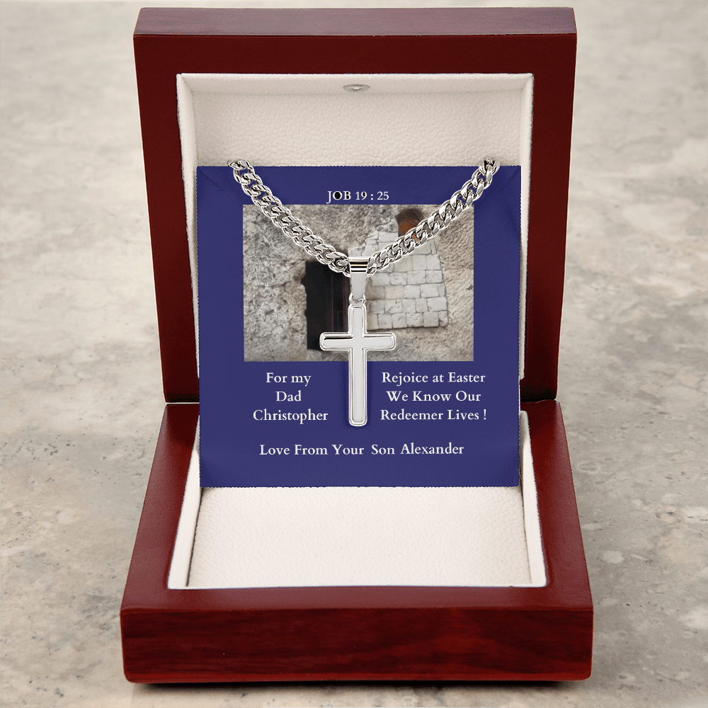ShineOn-Fulfillment-Jewelry-Luxury Box-Polished-Stainless-Steel-Christian-Cross-Necklace-gift-for-Dad-from-Son


