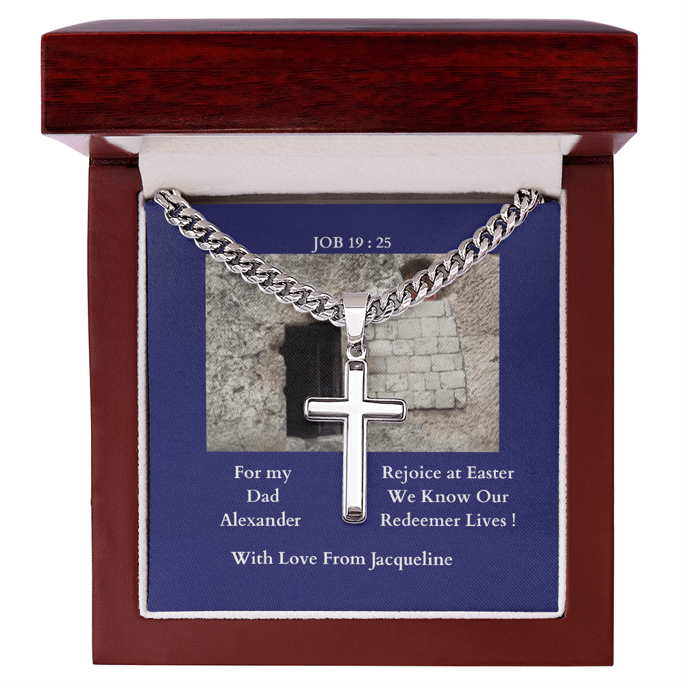 ShineOn-Fulfillment-Jewelry-Luxury Box-Polished-Stainless-Steel-Christian-Cross-Necklace-gift-for-Dad
