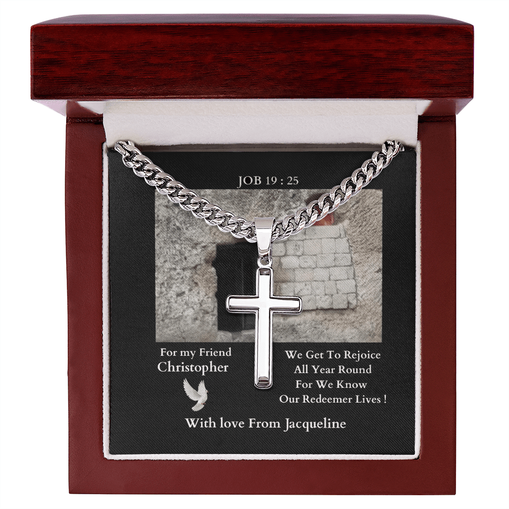 ShineOn-Fulfillment-Jewelry-Luxury Box-Polished-Stainless-Steel-Christian-Cross-Necklace-gift-for-Friend-from-Friend.
