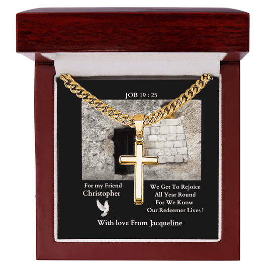 ShineOn-Fulfillment-Jewelry-Luxury-Box-18K-Yellow-Gold-Finish-Christian-Cross-Necklace -gift-for-Friend-from-Friend.

