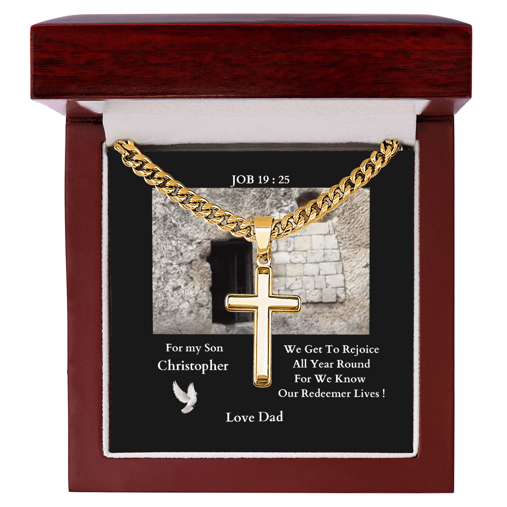 ShineOn-Fulfillment-Jewelry-Luxury-Box-18K-Yellow-Gold-Finish-Christian-Cross-Necklace -gift-for-Son-from-dad-or-Mom.

