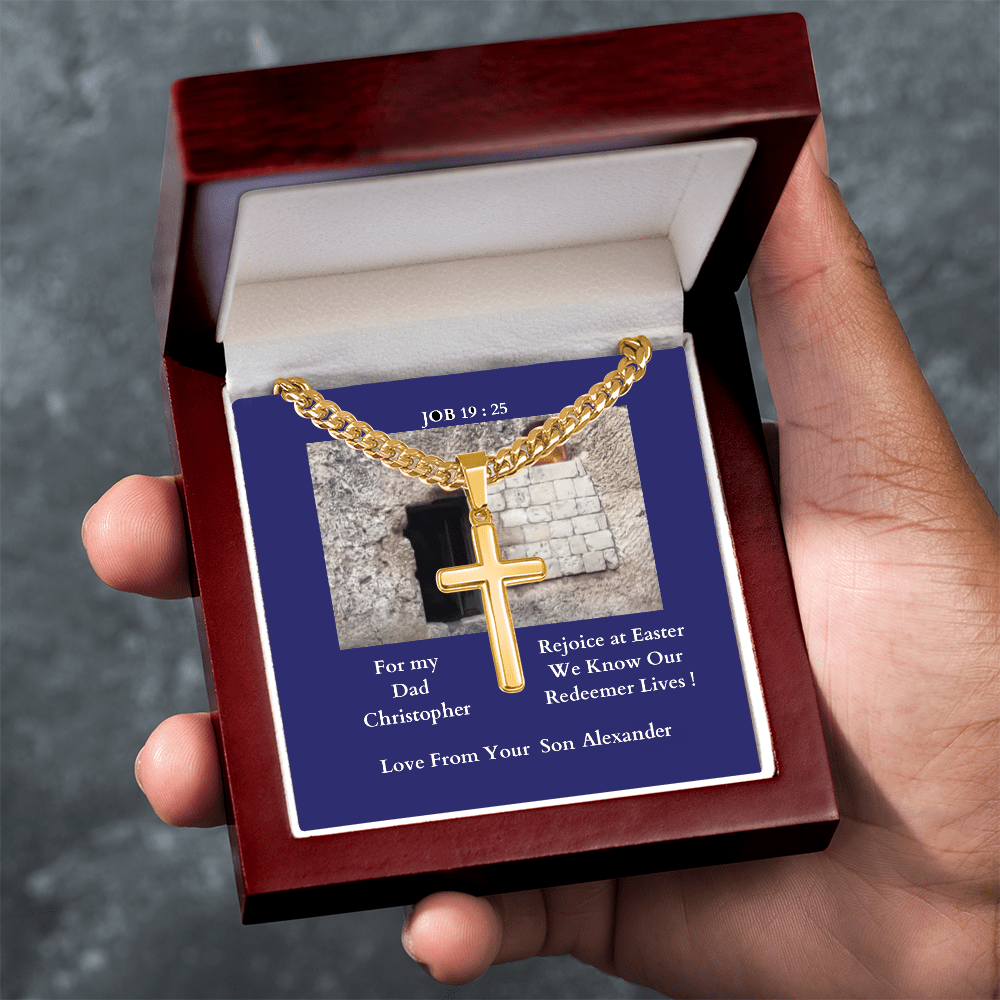 ShineOn-Fulfillment-Jewelry-Luxury-Box-18K-Yellow-Gold-Finish-Christian-Cross-Necklace -gift-for-Dad-from-Son