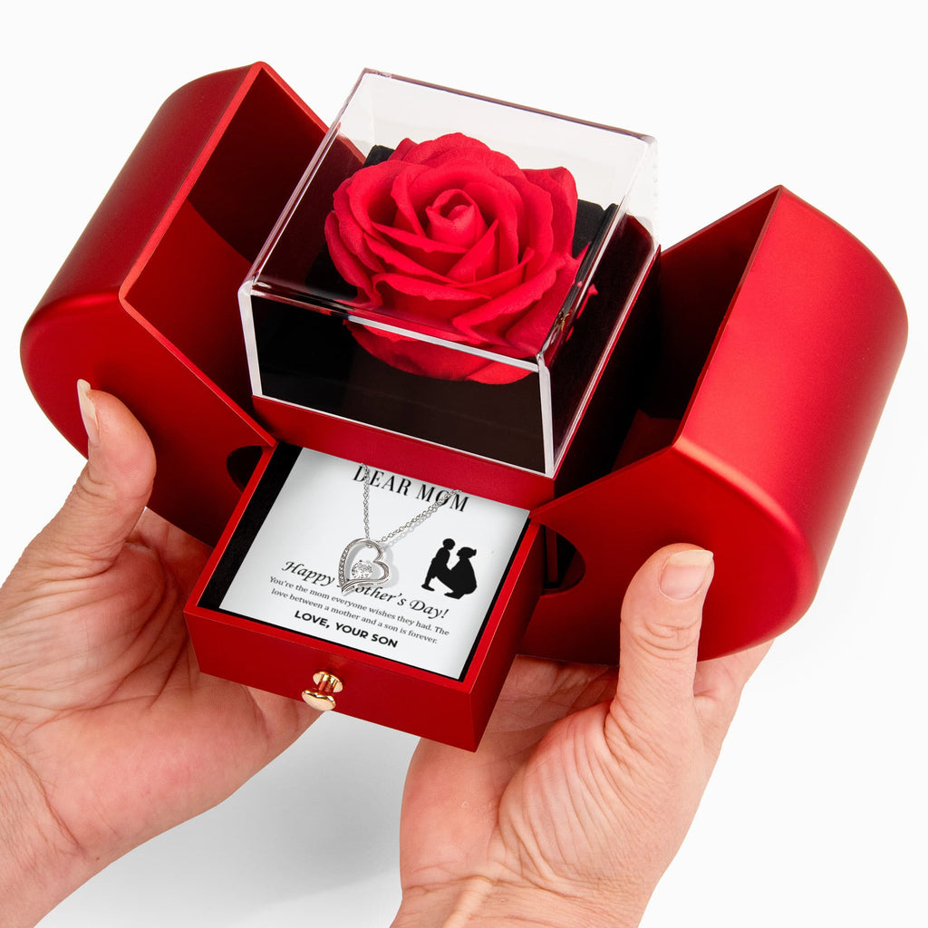 ShineOn-Fulfillment-Jewelry-14k-White-Gold-Finish-Forever-Love-Heart-Pendant-Necklace-in-Red-Heart-Rose-Gift-Box- Mothers-day-necklace-for-Mom-from Son.