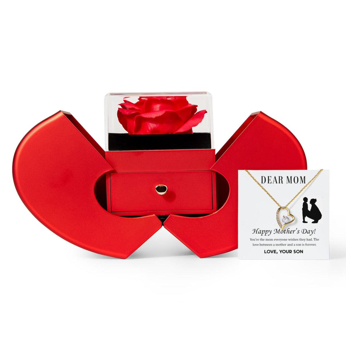 ShineOn-Fulfillment-Jewelry-18k-Yellow-Gold-Finish-Forever-Love-Heart-Pendant-Necklace-in- Red-Heart-Rose-Gift-Box- Mothers-day-necklace-for-Mom-from Son.