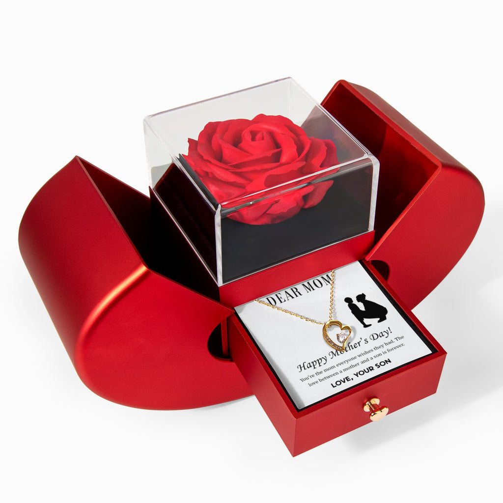 ShineOn-Fulfillment-Jewelry-18k-Yellow-Gold-Finish-Forever-Love-Heart-Pendant-Necklace-in- Red-Heart-Rose-Gift-Box- Mothers-day-necklace-for-Mom-from Son.
