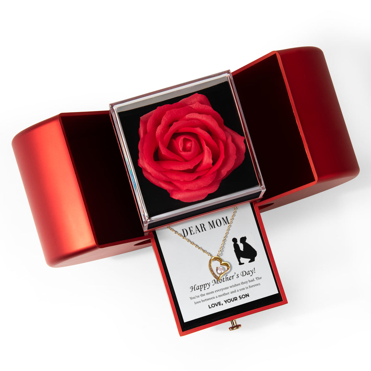 ShineOn-Fulfillment-Jewelry-18k-Yellow-Gold-Finish-Forever-Love-Heart-Pendant-Necklace-in- Red-Heart-Rose-Gift-Box- Mothers-day-necklace-for-Mom-from Son.